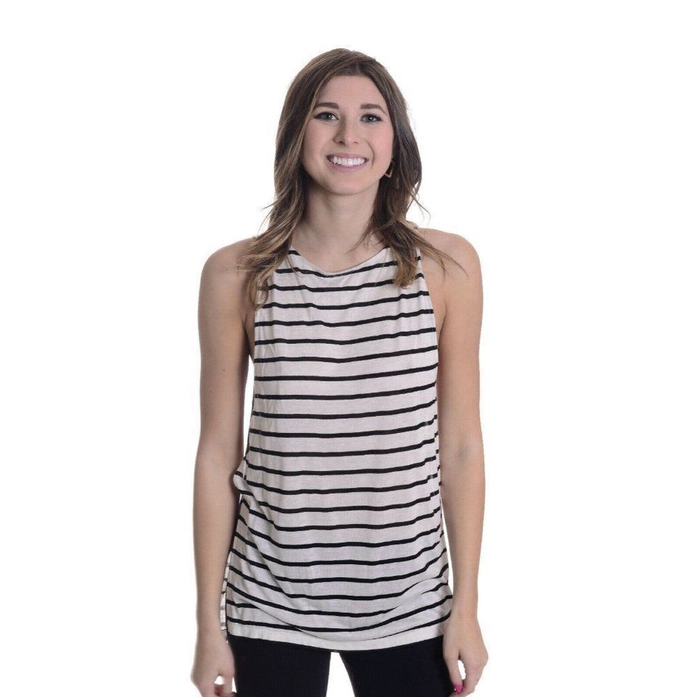 Nightcap Clothing White Black Silk Knit Tank L